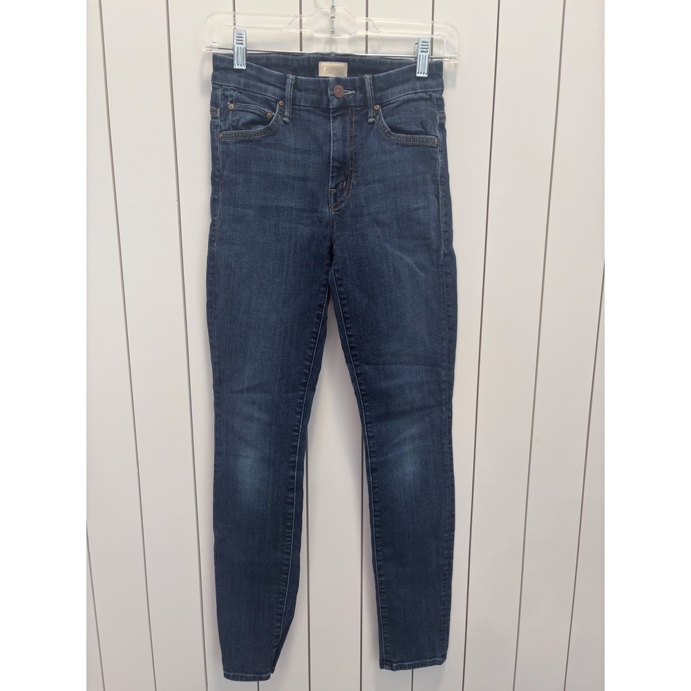 Boot Ready Mother Jeans 25 Dark Blue High Rise Minimalist Stretch Capule